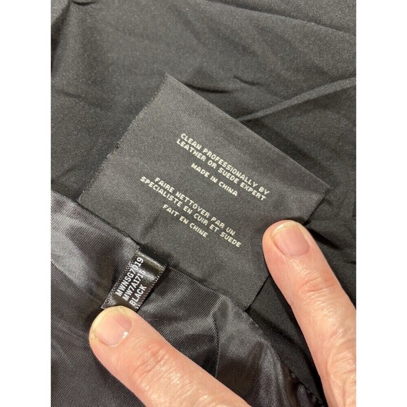 Andrew Marc Moto Felix Jacket Black Leather Small Pockets Knit Panels Gothcore - Picture 14 of 16